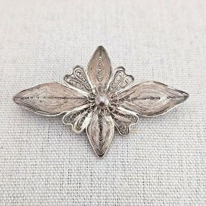 Antique European Spun Wire Brooch